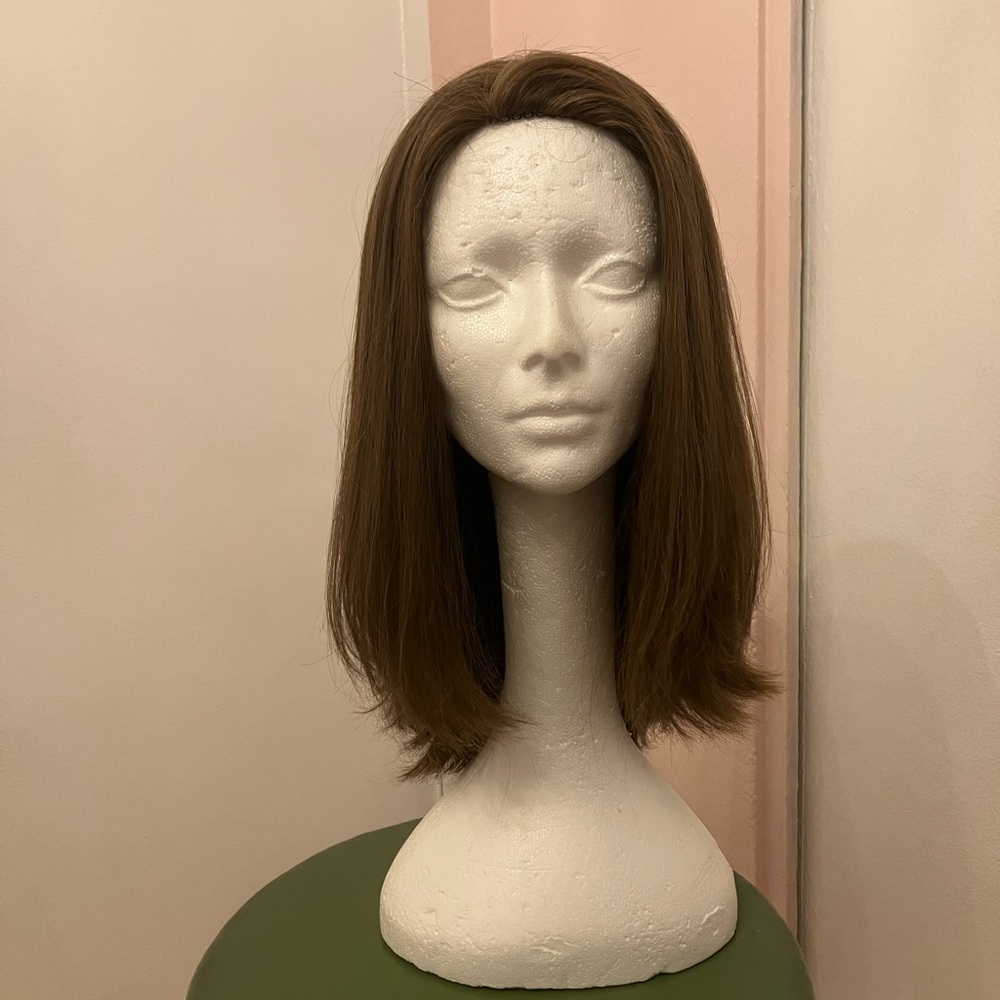 Human Hair Wig Long Golden Brown with Pops of Honey Blonde